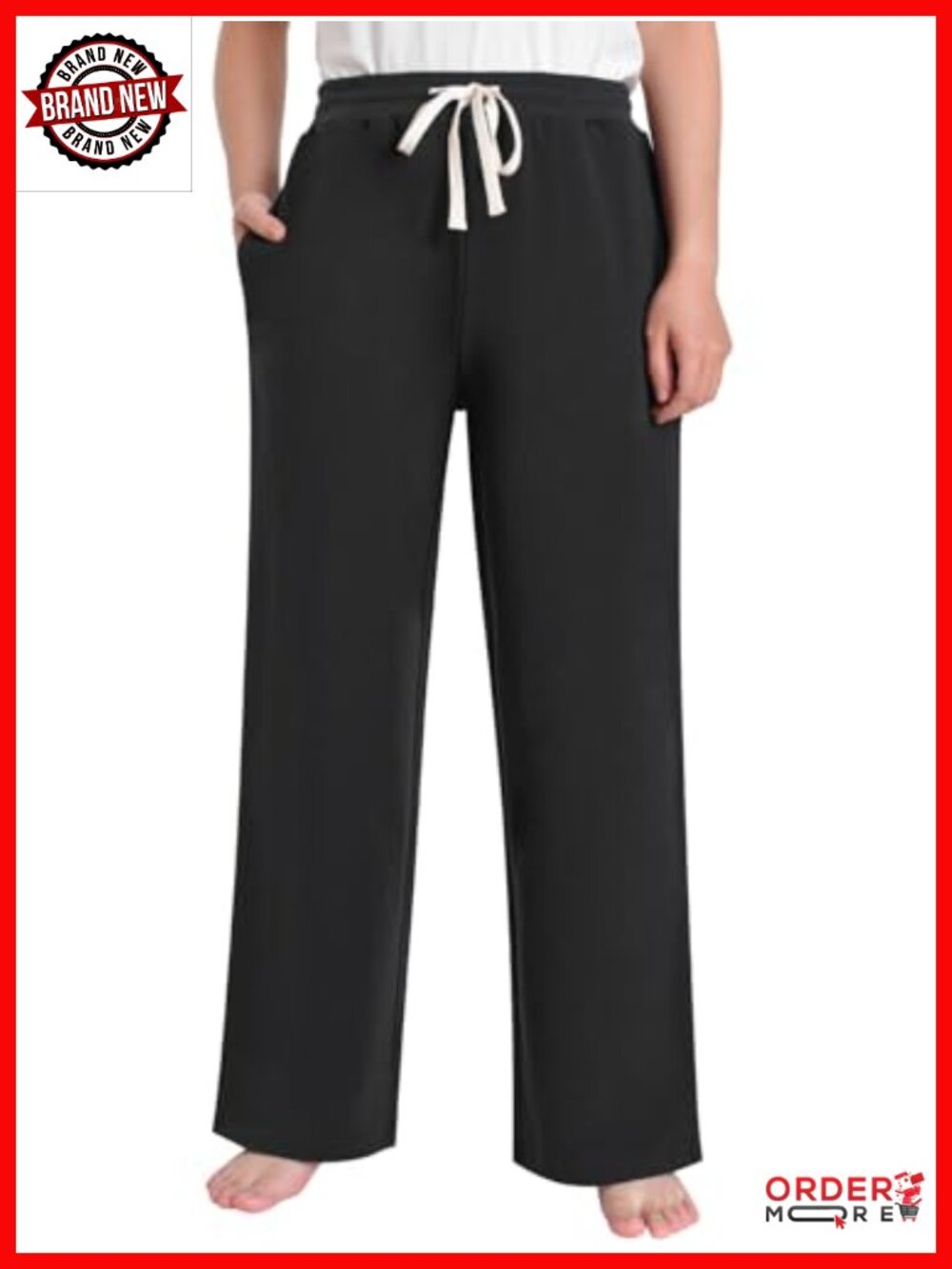 Women's Petite Wide Leg Sweatpants Short Length